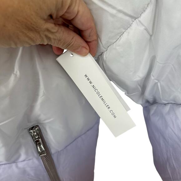 NEW Nicole Miller New York Ombré Puffer Jacket Front Zip Sz Medium - Picture 6 of 9